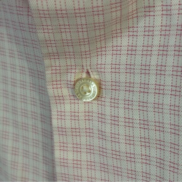 TOMMY BAHAMA dress shirt Men's Pink Checkered Shirt button up - Picture 8 of 8